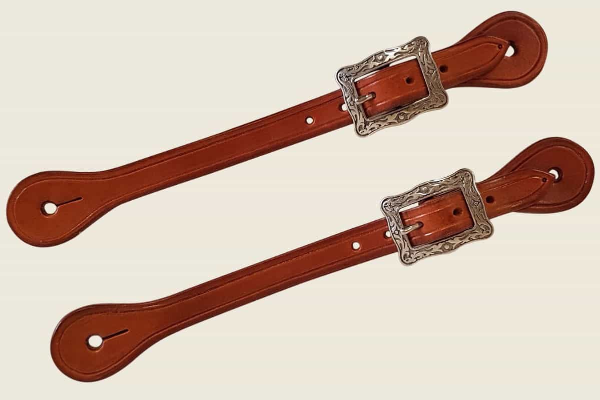 Spur Straps (single ply) 3/4" square floral buckles