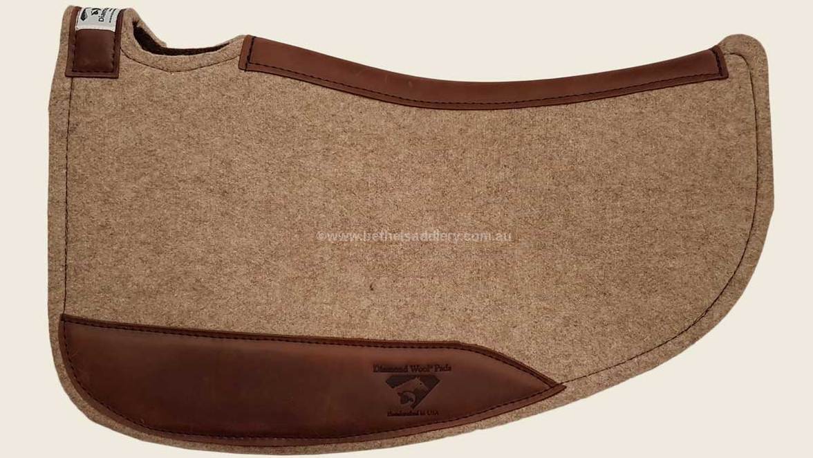 Diamond Wool Contoured Cowboy Tan Round Pad - TB64C 1/2"