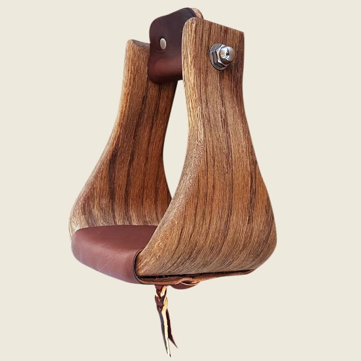 Bethel Saddlery - Don Orrell 4 1/2" Buckaroo Stirrups (Stained Oak Rancher)