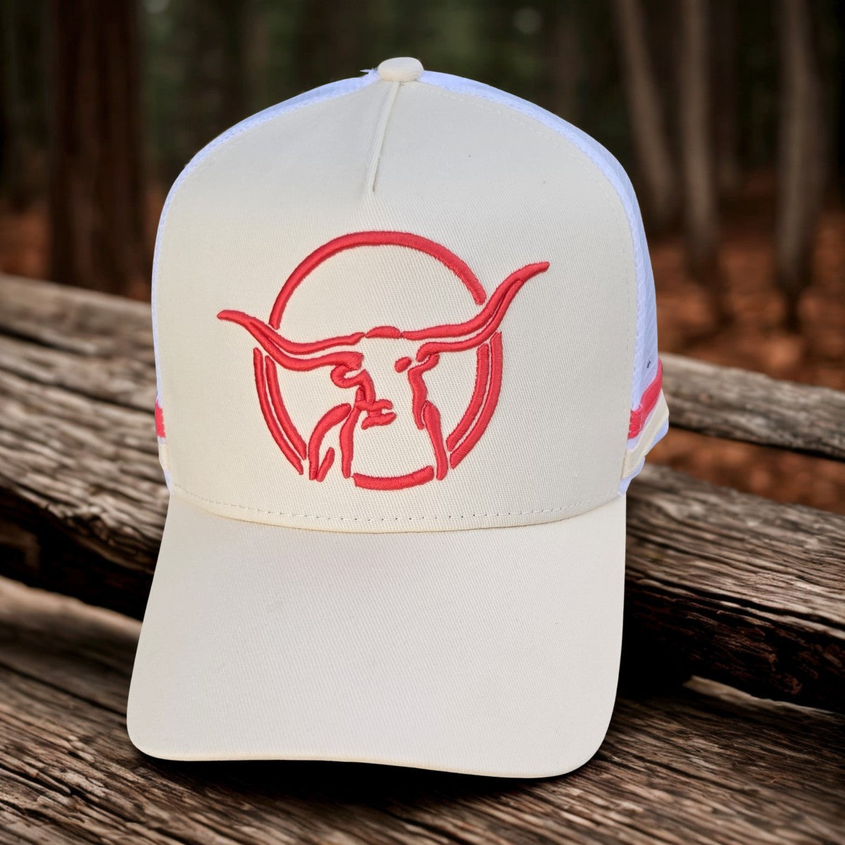 Texas Longhorn Tours trucker cap (cream/pink/white)