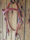 Headstall - Double & Stitched - Vee Brow