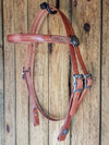 Headstall - Single Ply (Square Floral Buckle - black)